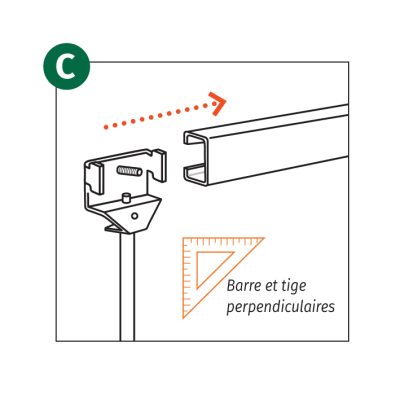 Tringle Bocama porte en renfoncement